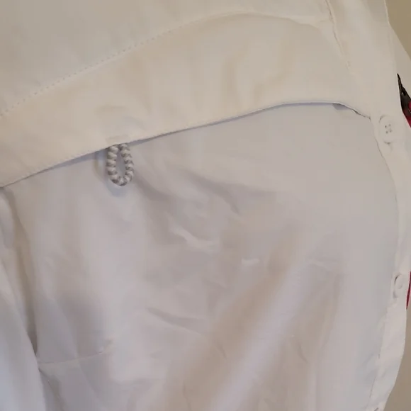 Under Armour White Button Down Shirt with Red Accent - Picture 7 of 9